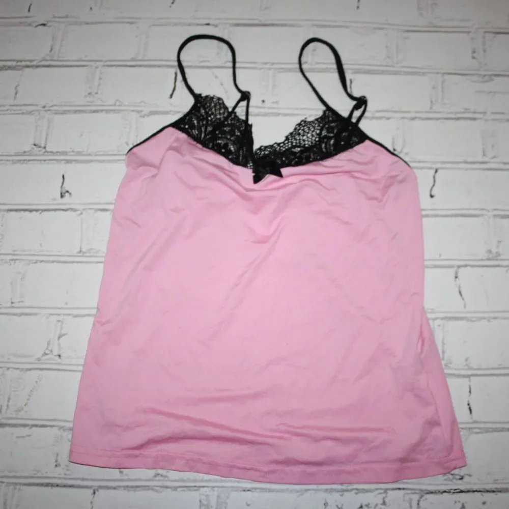 💗🖤 Pink & Black Lace Pajama Top · CBR · Size S 🖤💗
